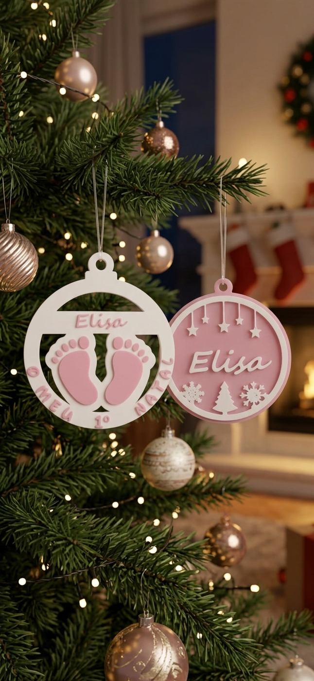 Bolas de Natal personalizadas com o nome Elisa