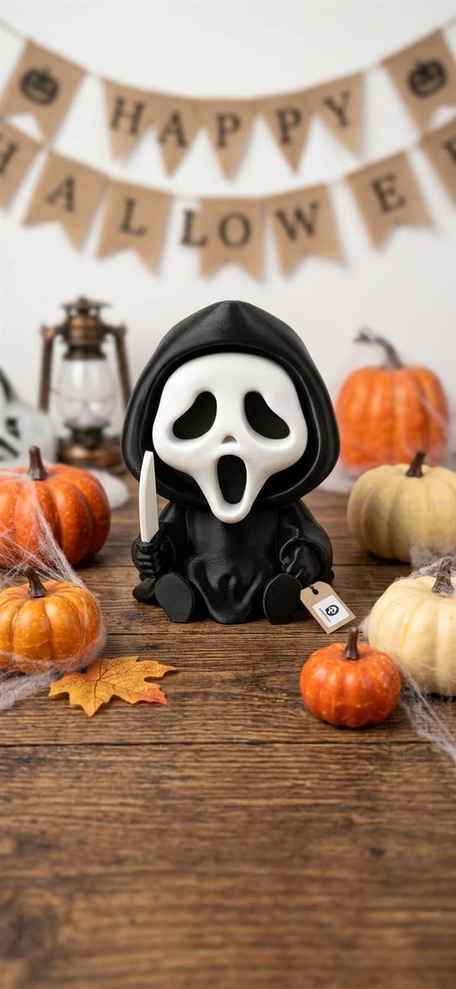 Figura decorativa de Halloween estilo Ghostface